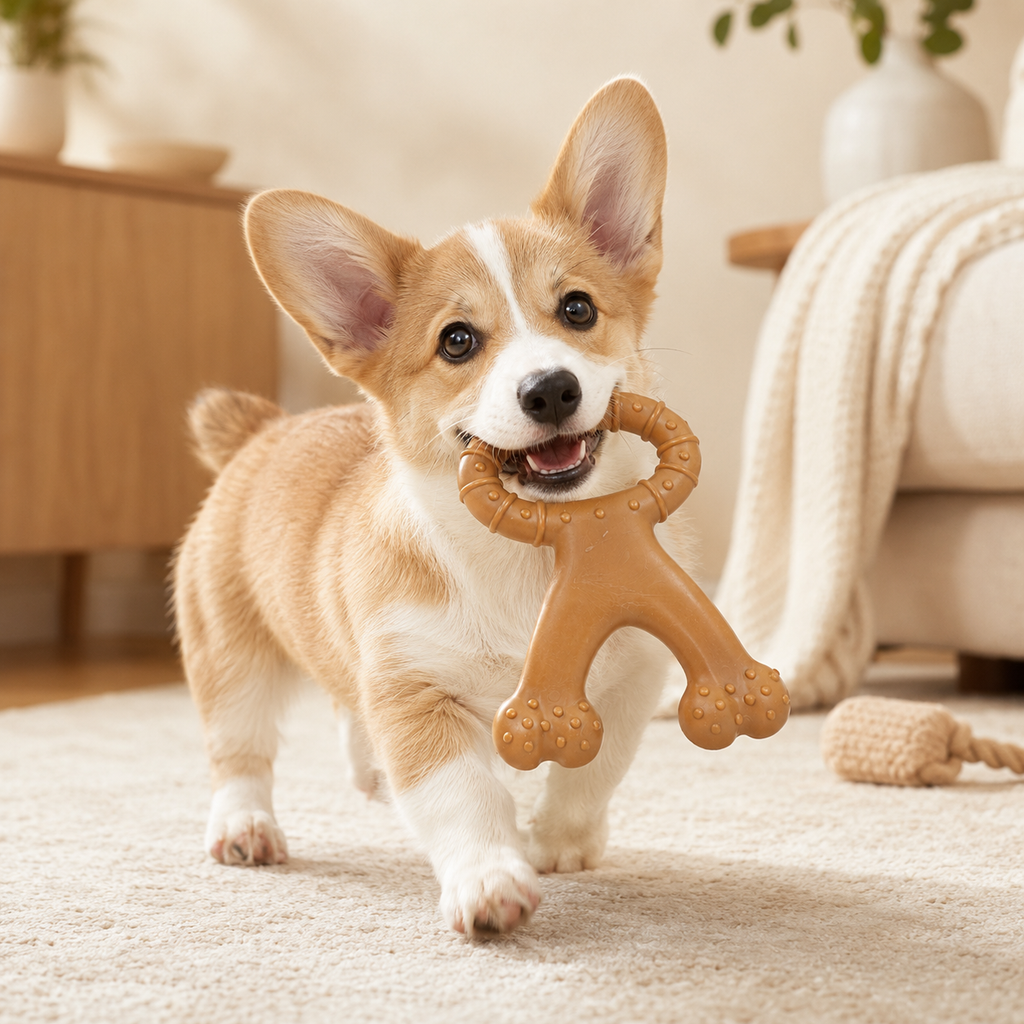 Interactive Beef-Flavored Ring Bone for Dogs